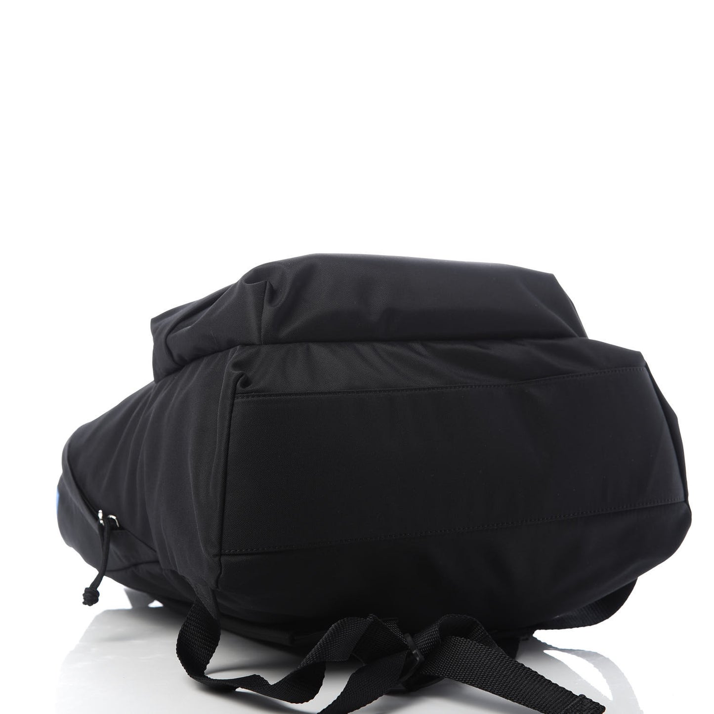 Recycled Sport Nylon Logo Embroidered Wheel Backpack Black Cyan