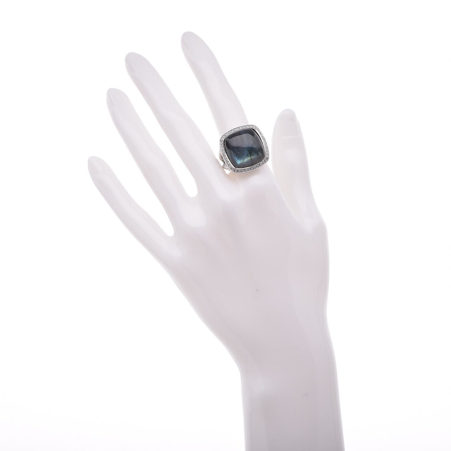 Sterling Silver Diamond Labradorite 17mm Albion Ring 54 7