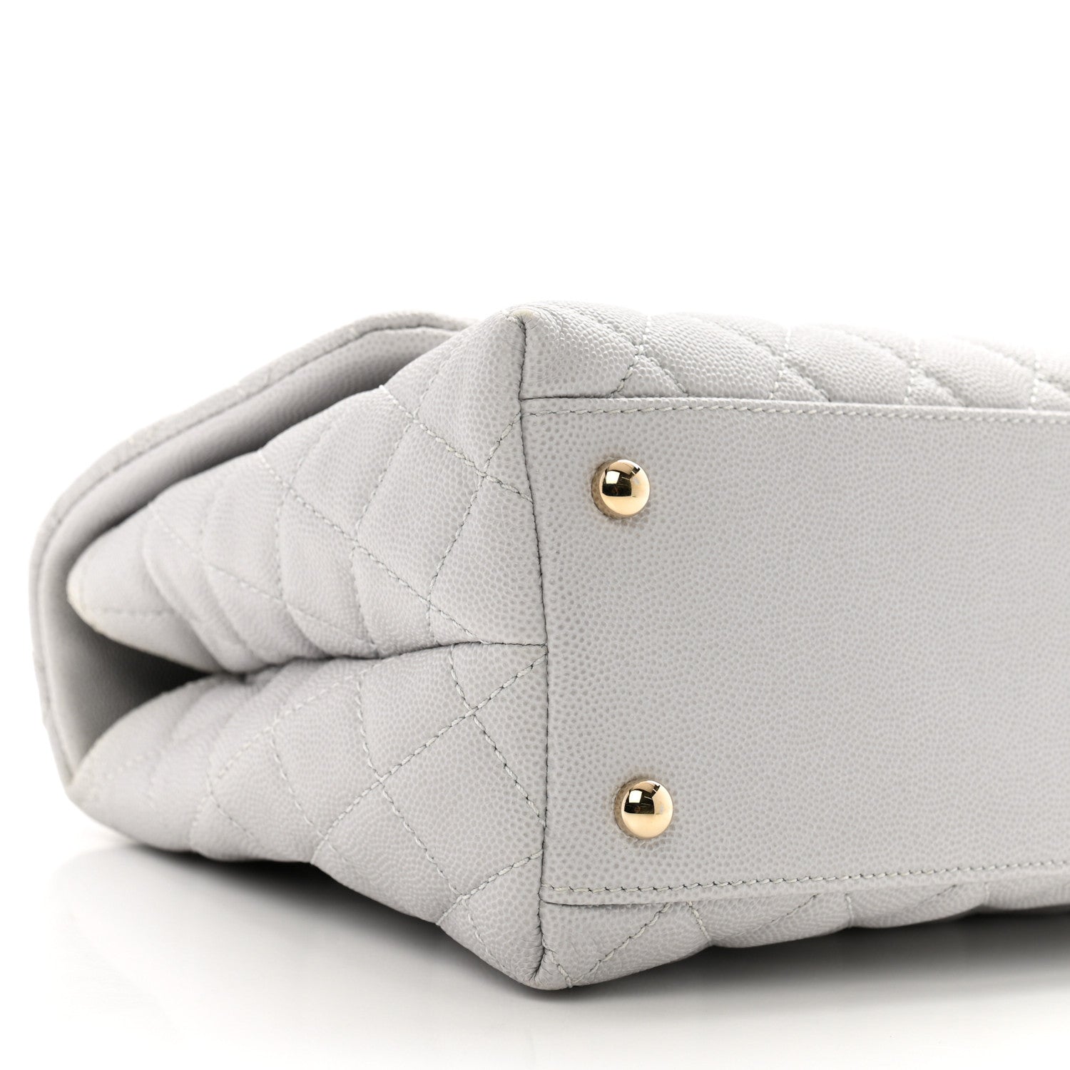 Chanel Caviar Quilted Small Coco Handle Flap Light Grey 9 of 10