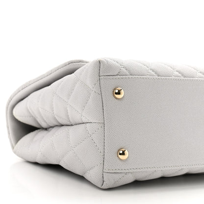 Chanel Caviar Quilted Small Coco Handle Flap Light Grey 9 of 10