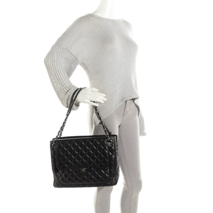 Chanel Lambskin Quilted Front Flap Tote Black 2 of 8