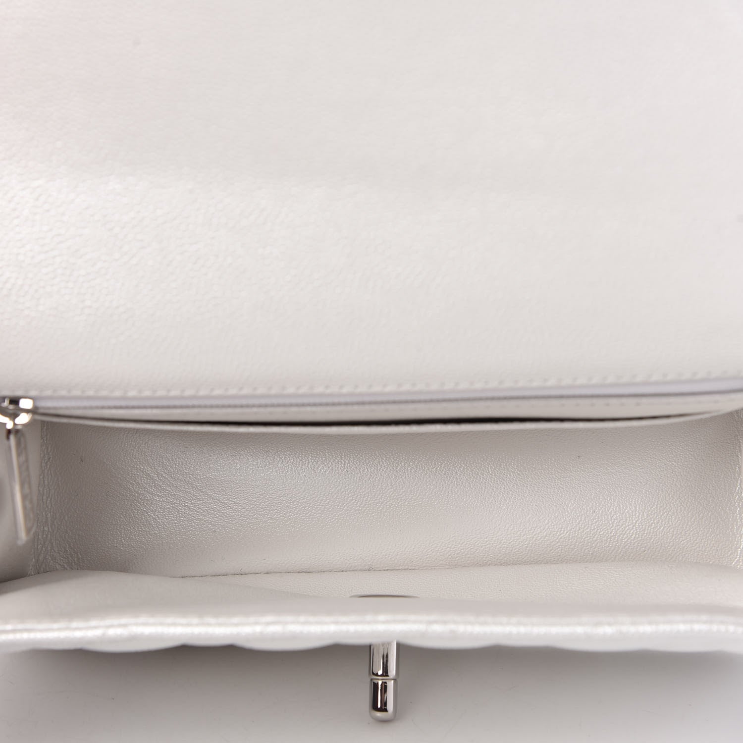 Chanel Iridescent Caviar Quilted Mini Top Handle Rectangular Flap White 5 of 11
