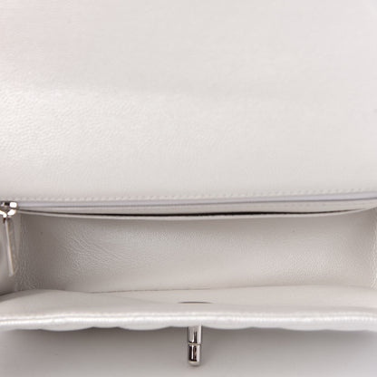 Chanel Iridescent Caviar Quilted Mini Top Handle Rectangular Flap White 5 of 11