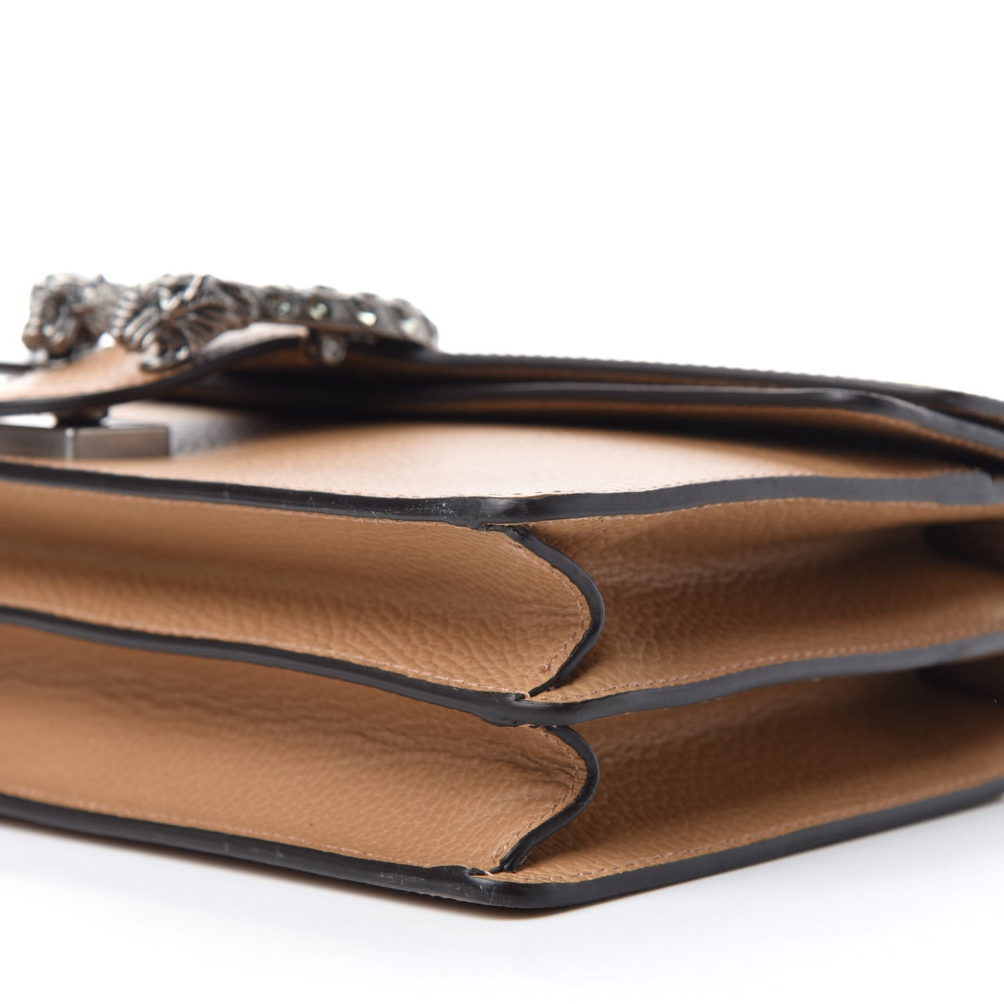 Dollar Calfskin Crystal Small Dionysus Shoulder Bag Natural Tan Black Diamond