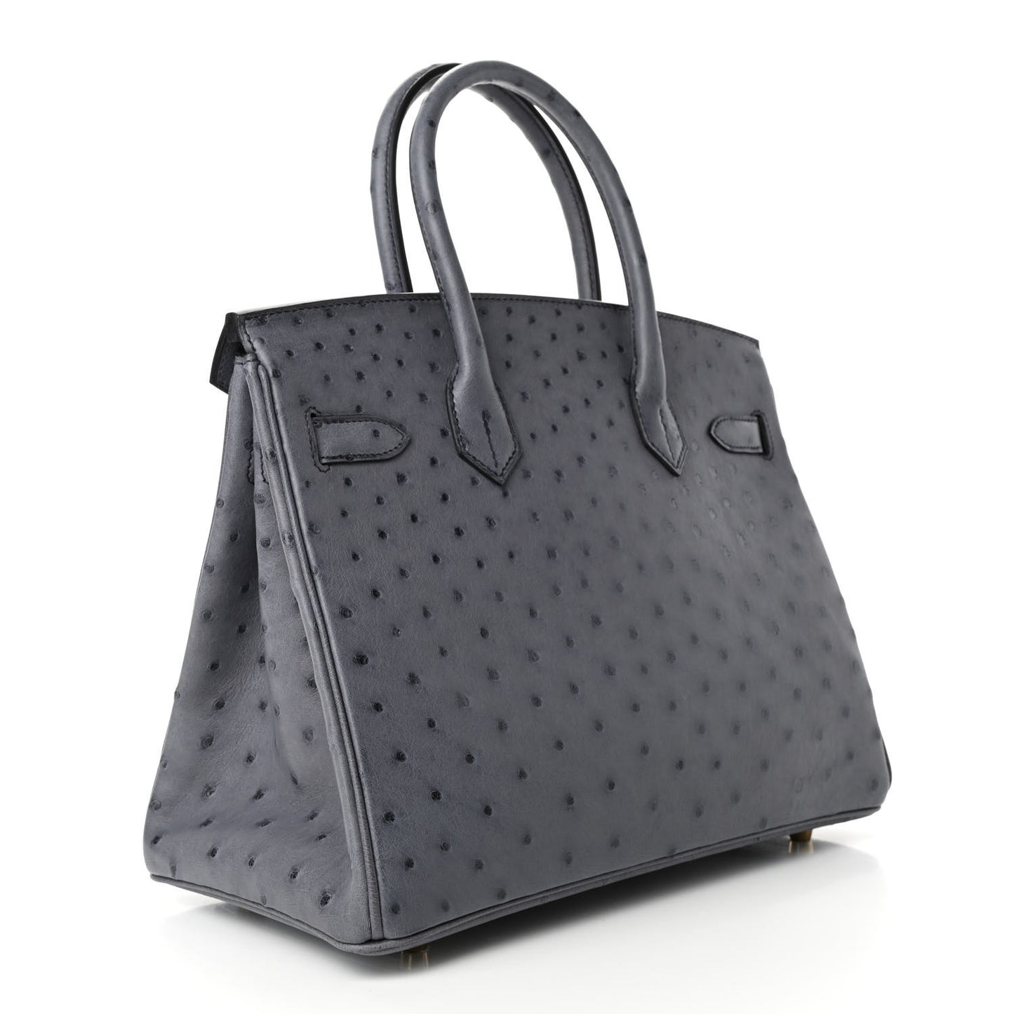 Ostrich Birkin 30 Gris Agate