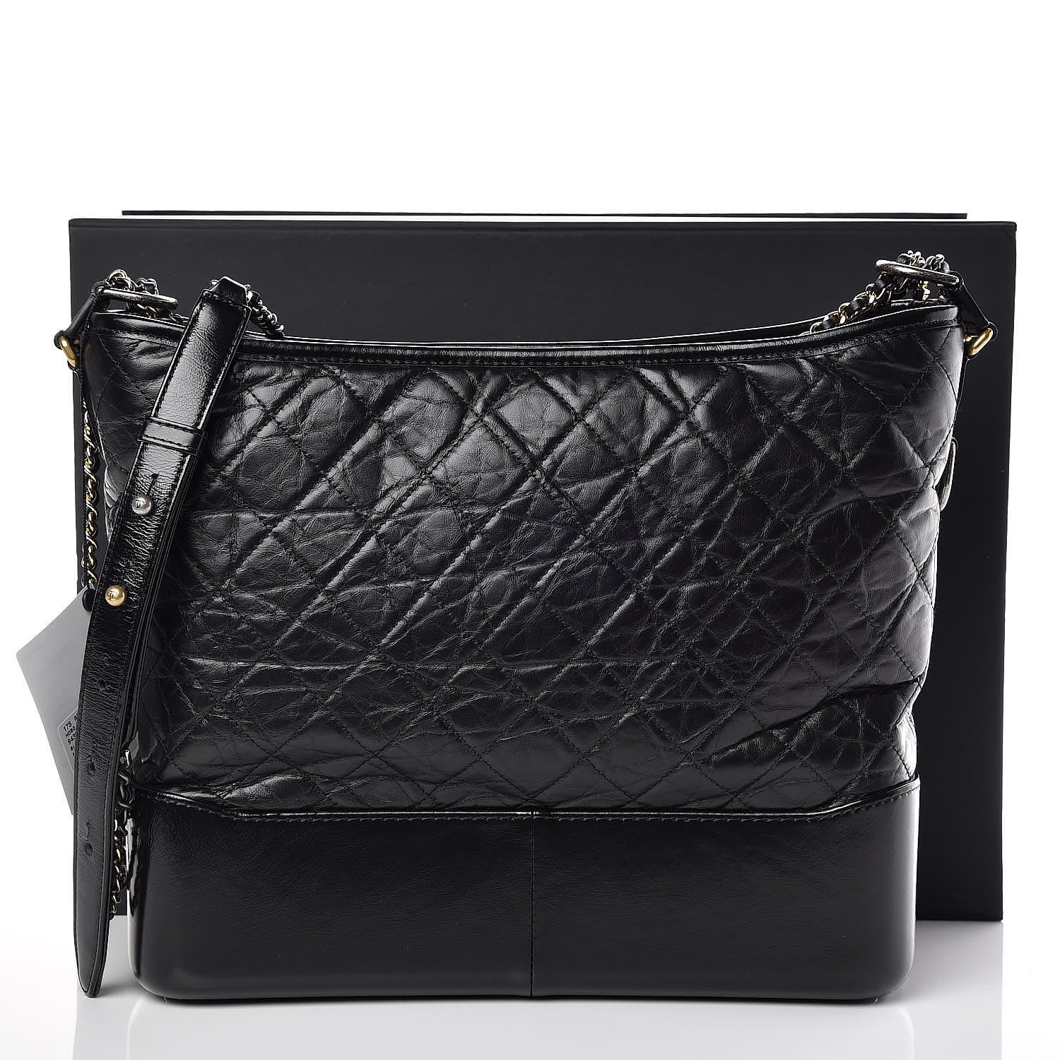 Chanel Aged Calfskin Quilted Large Gabrielle Hobo Black 10 of 10