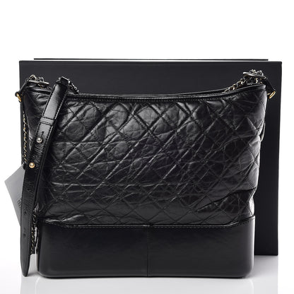 Chanel Aged Calfskin Quilted Large Gabrielle Hobo Black 10 of 10