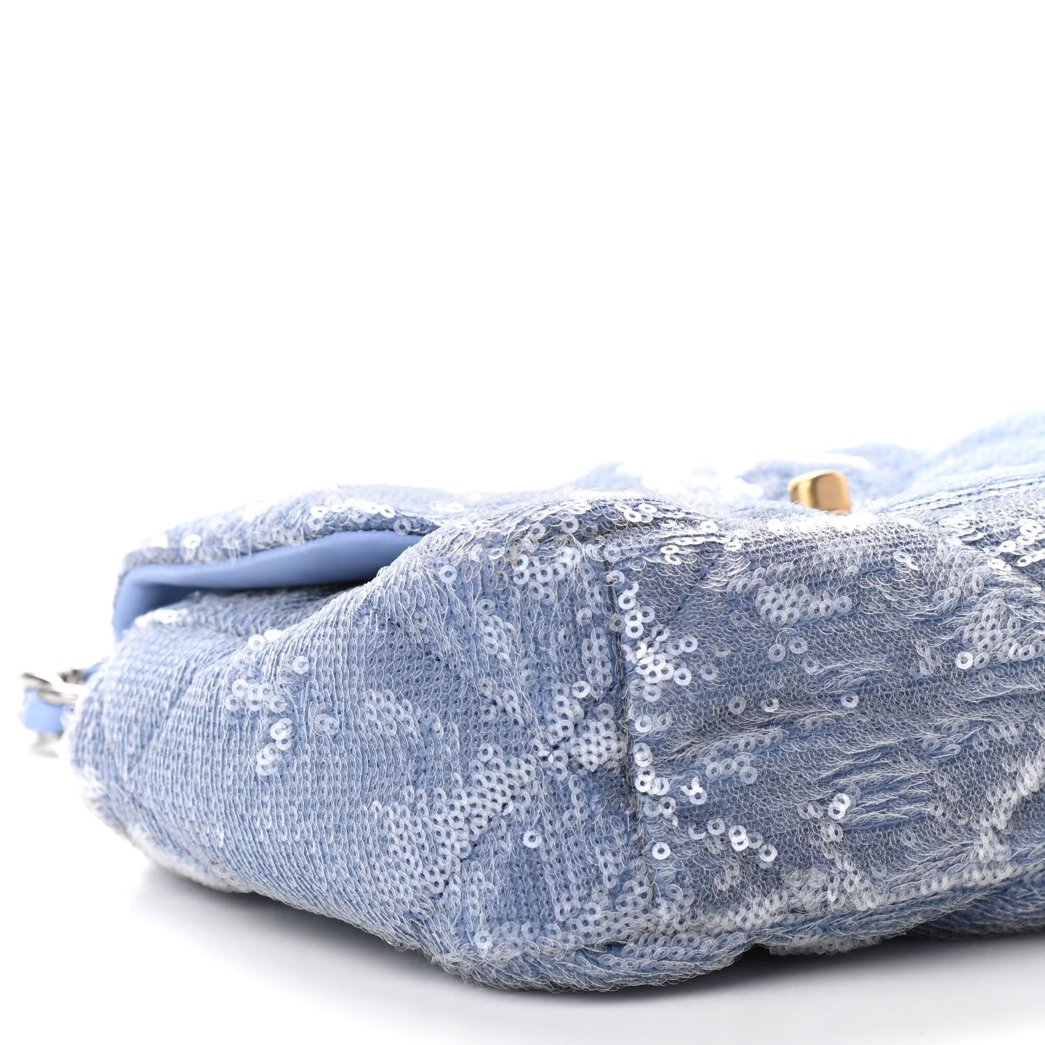 Chanel Sequin Quilted Medium Chanel 19 Flap Light Blue 9 of 14