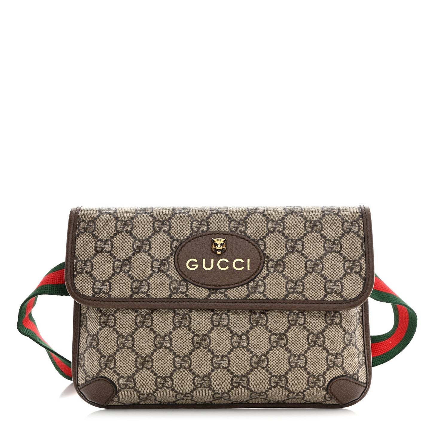 GG Supreme Monogram Neo Vintage Web Belt Bag Brown