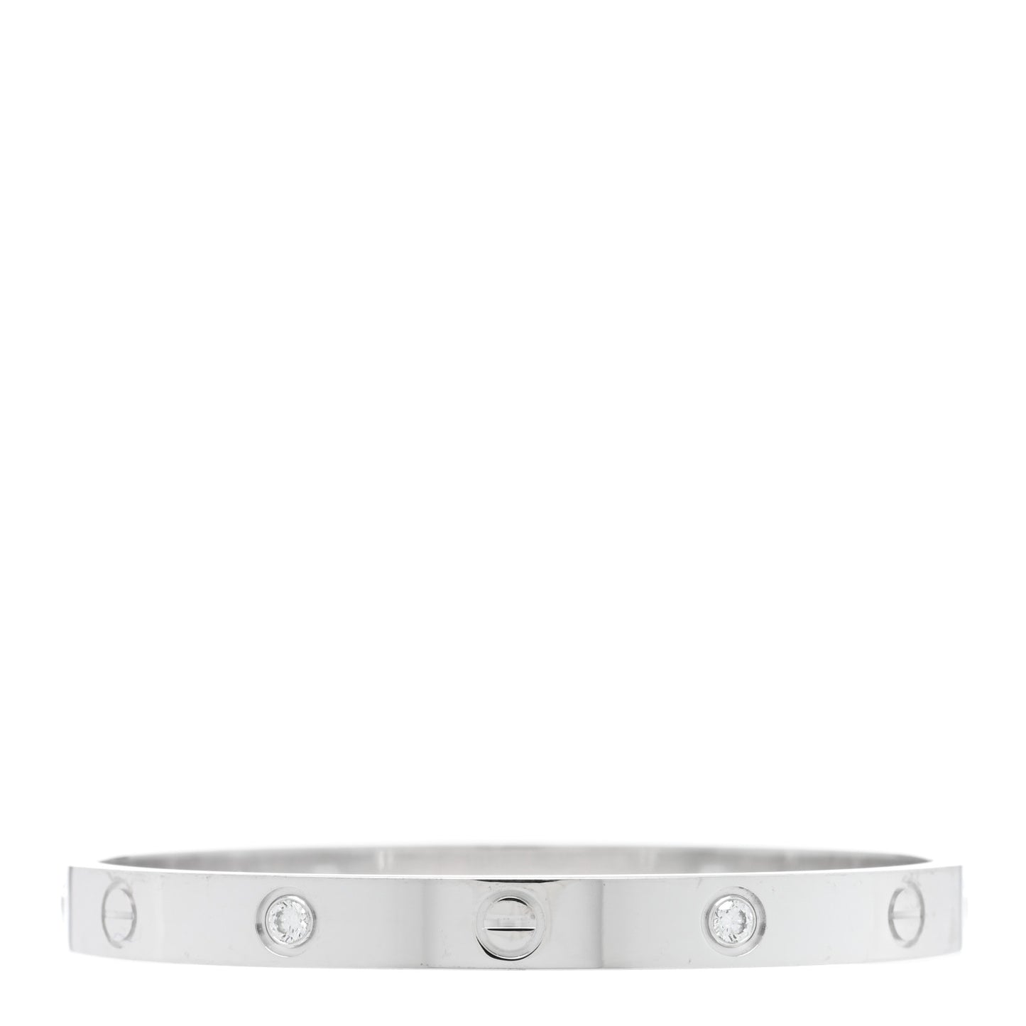 18K White Gold 4 Diamond Love Bracelet 17