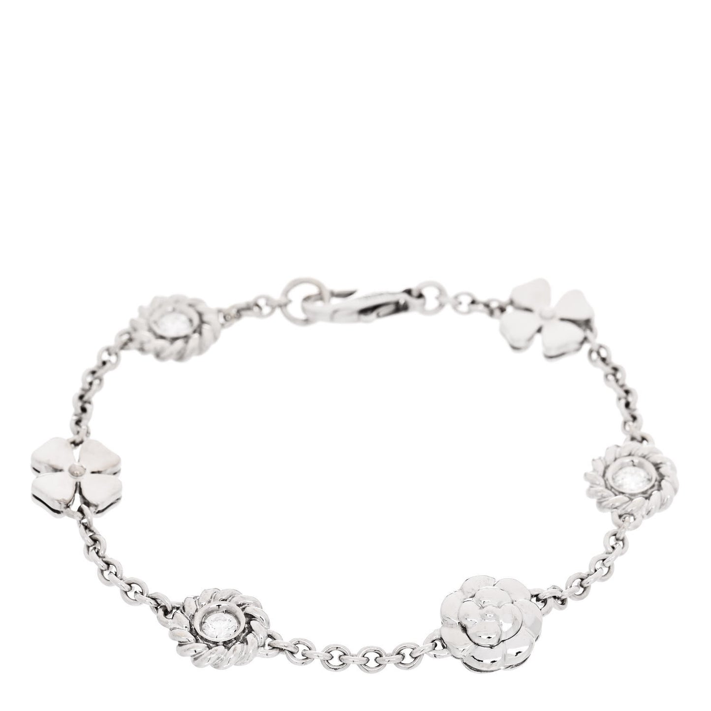 18K Yellow Gold Diamond Camellia Bracelet