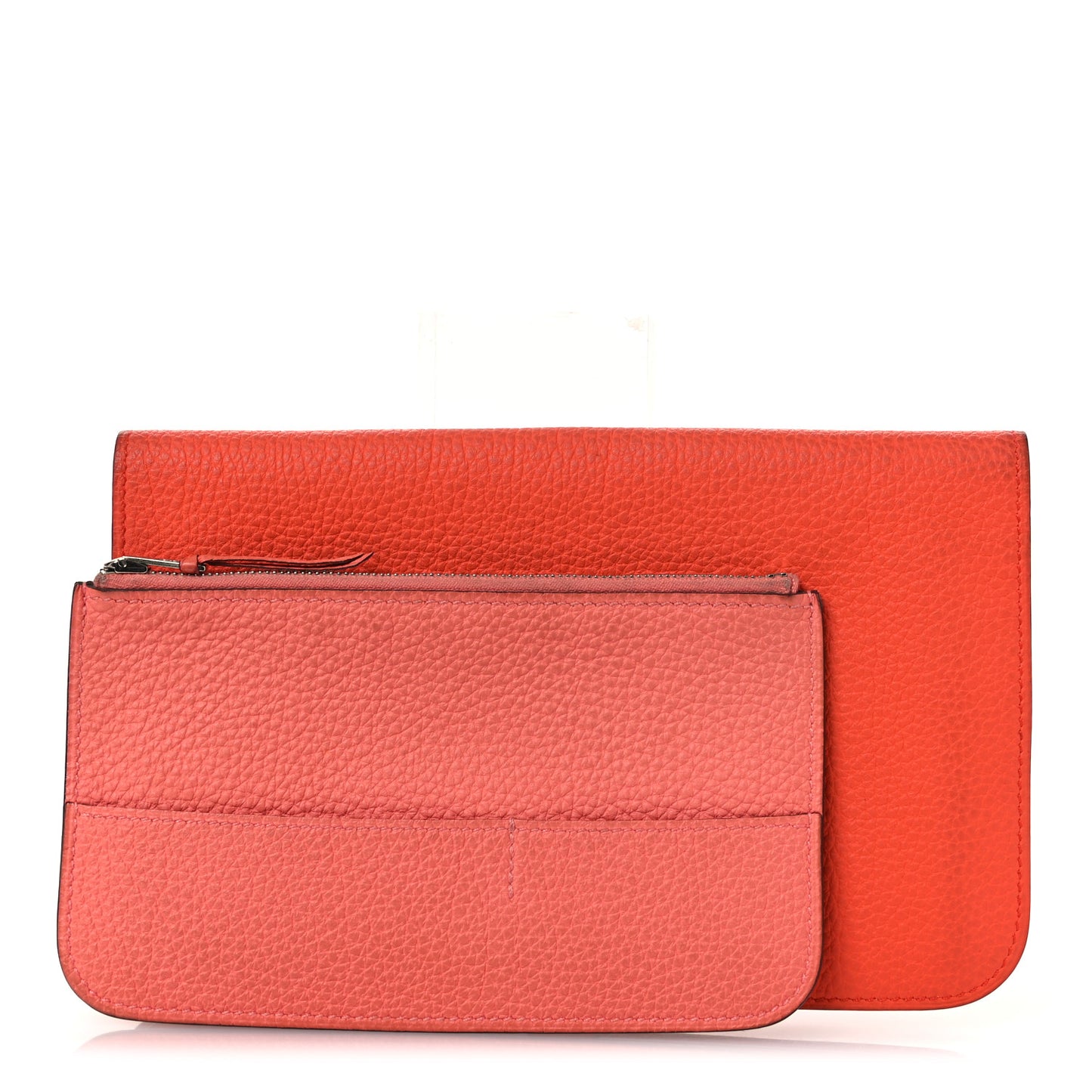 Togo Dogon Duo Wallet Orange Poppy Rose Candy