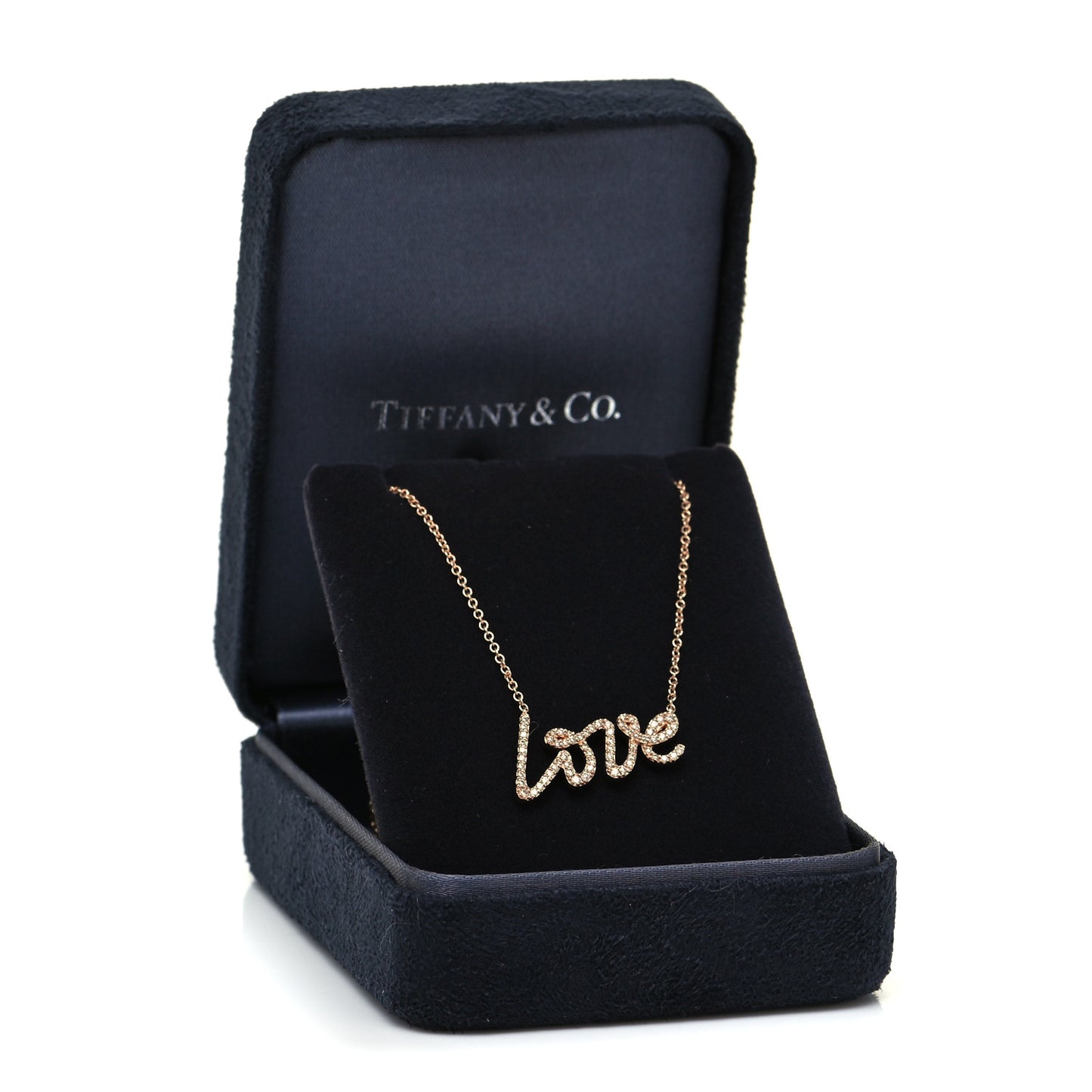 18K Rose Gold Diamond Small Paloma's Graffiti Love Pendant Necklace