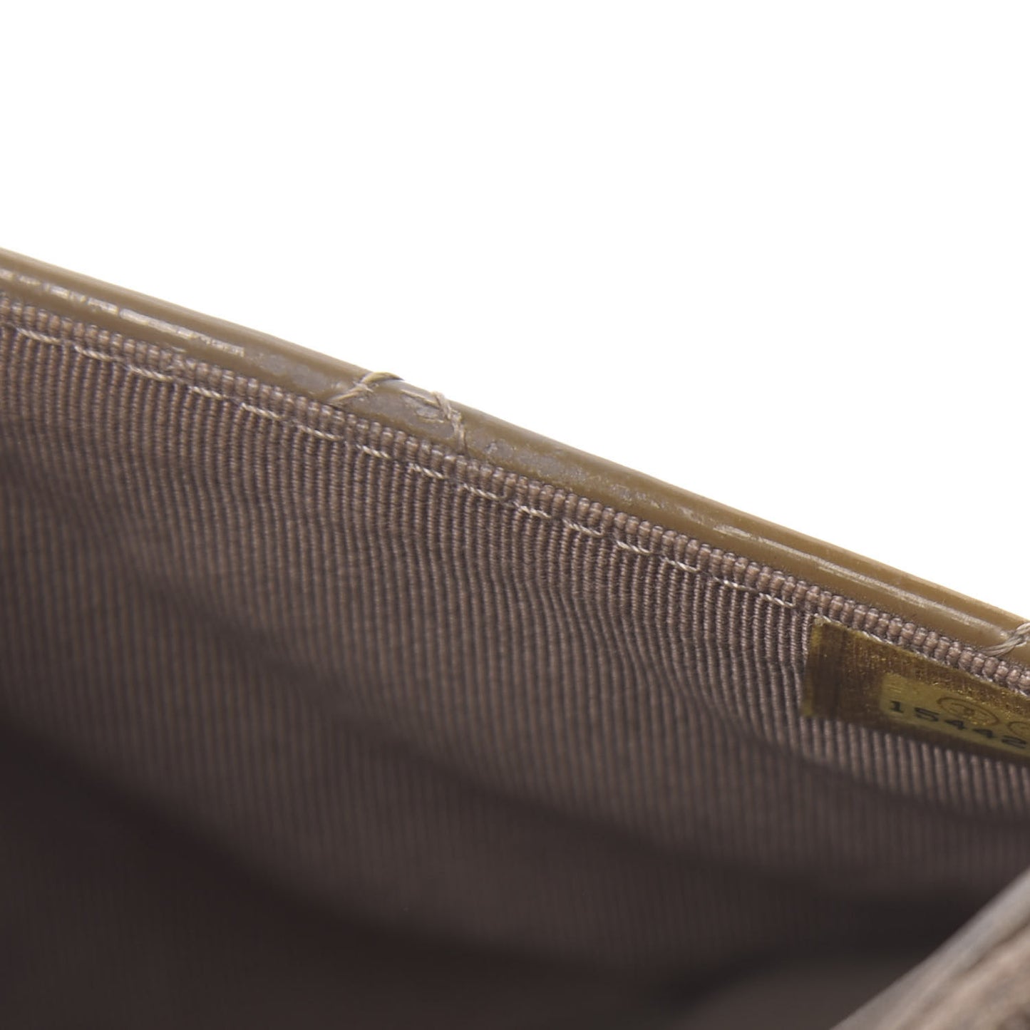 Patent Quilted Wallet On Chain WOC Brown