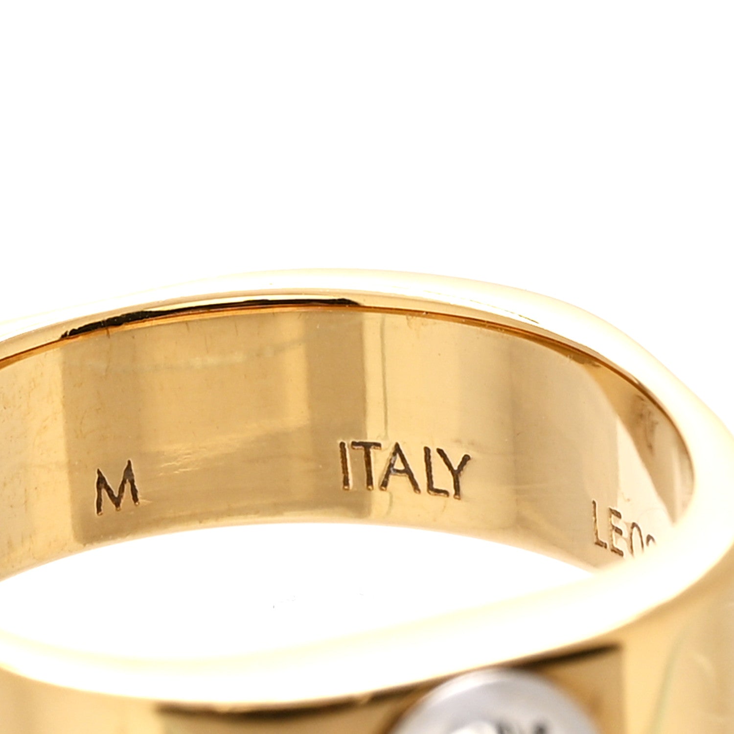 Louis Vuitton Brass Monogram Engraved Nanogram Ring M Gold 4 of 7