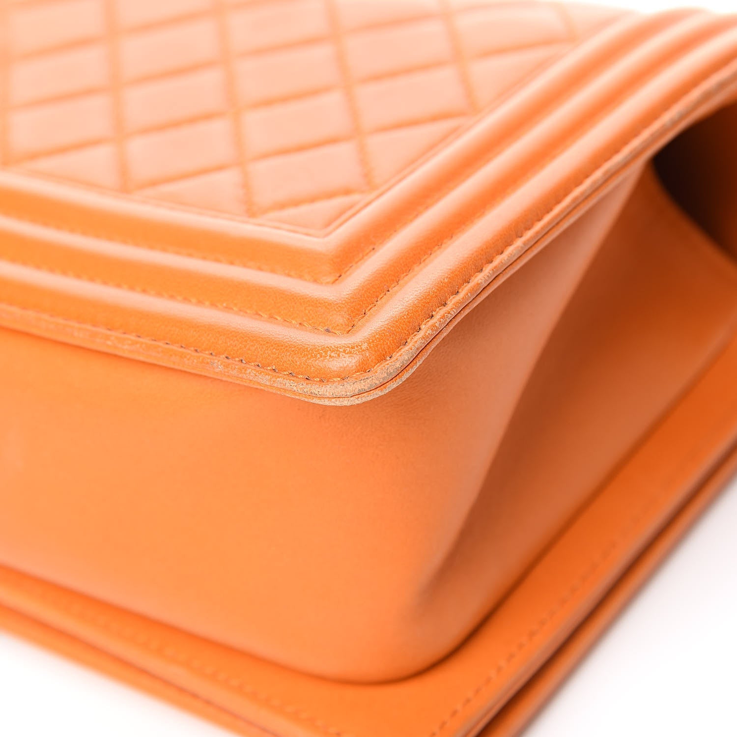 Chanel Lambskin Quilted Medium Boy Flap Orange 14 of 16