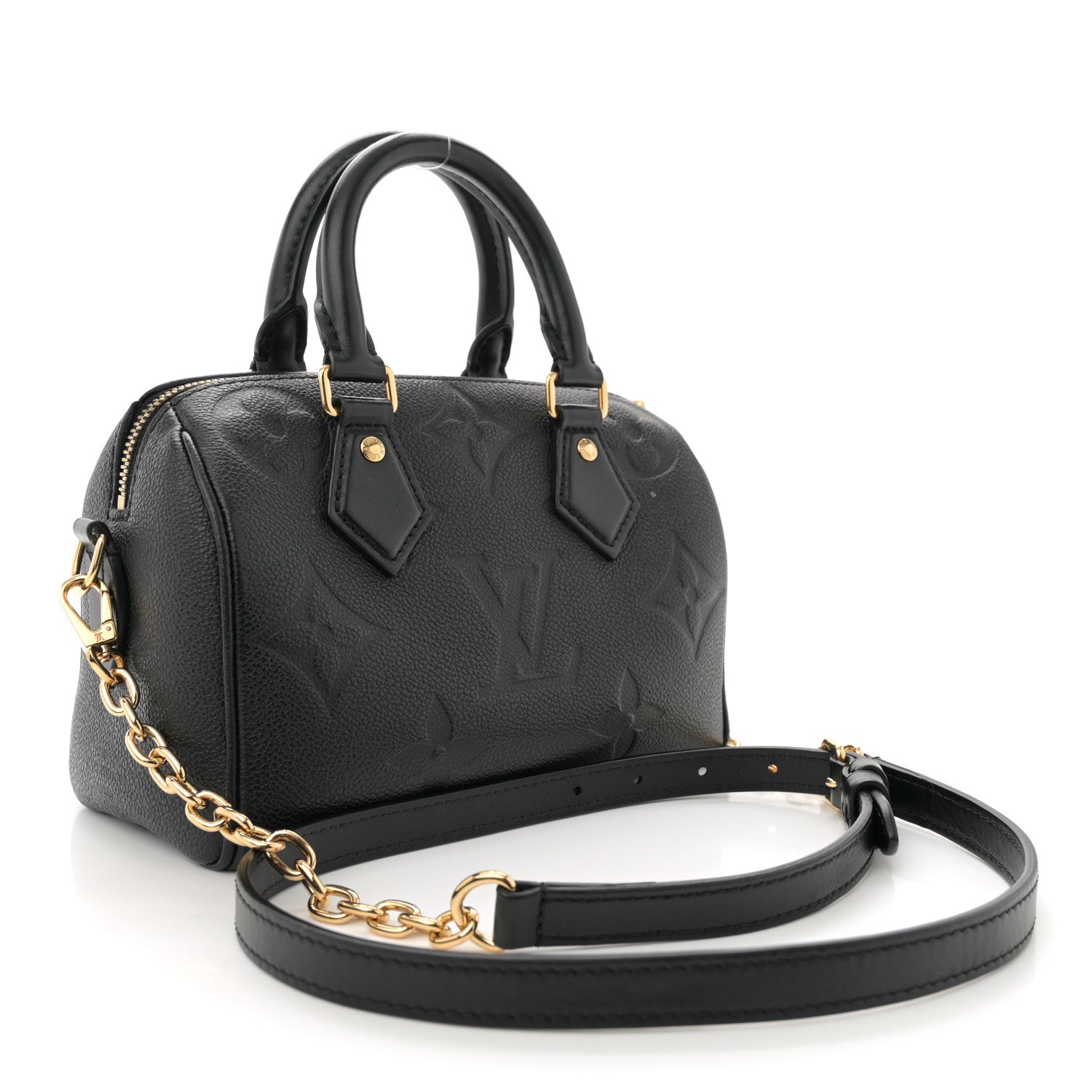 Louis Vuitton Empreinte Monogram Giant Speedy Bandouliere 20 Black 3 of 12