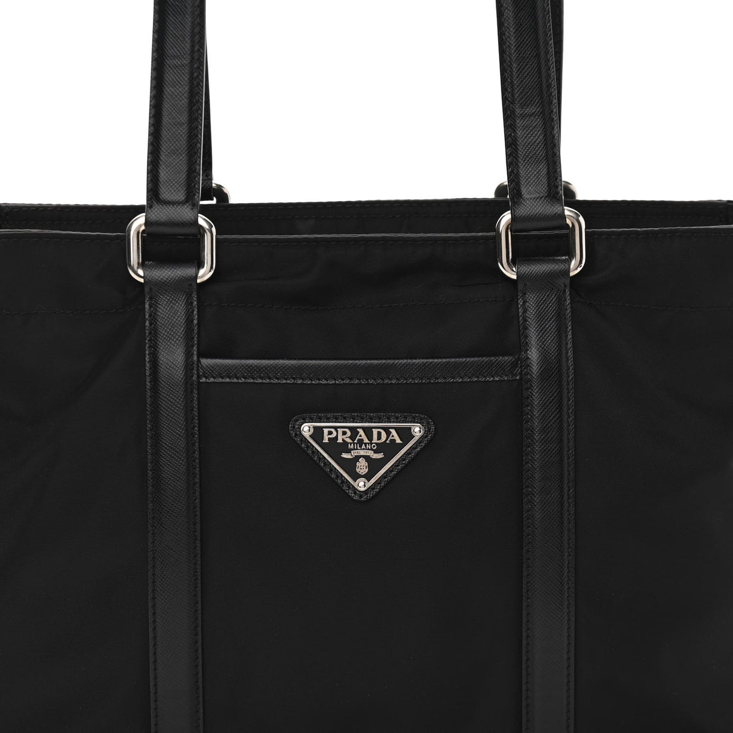 Tessuto Nylon Saffiano Tote Black