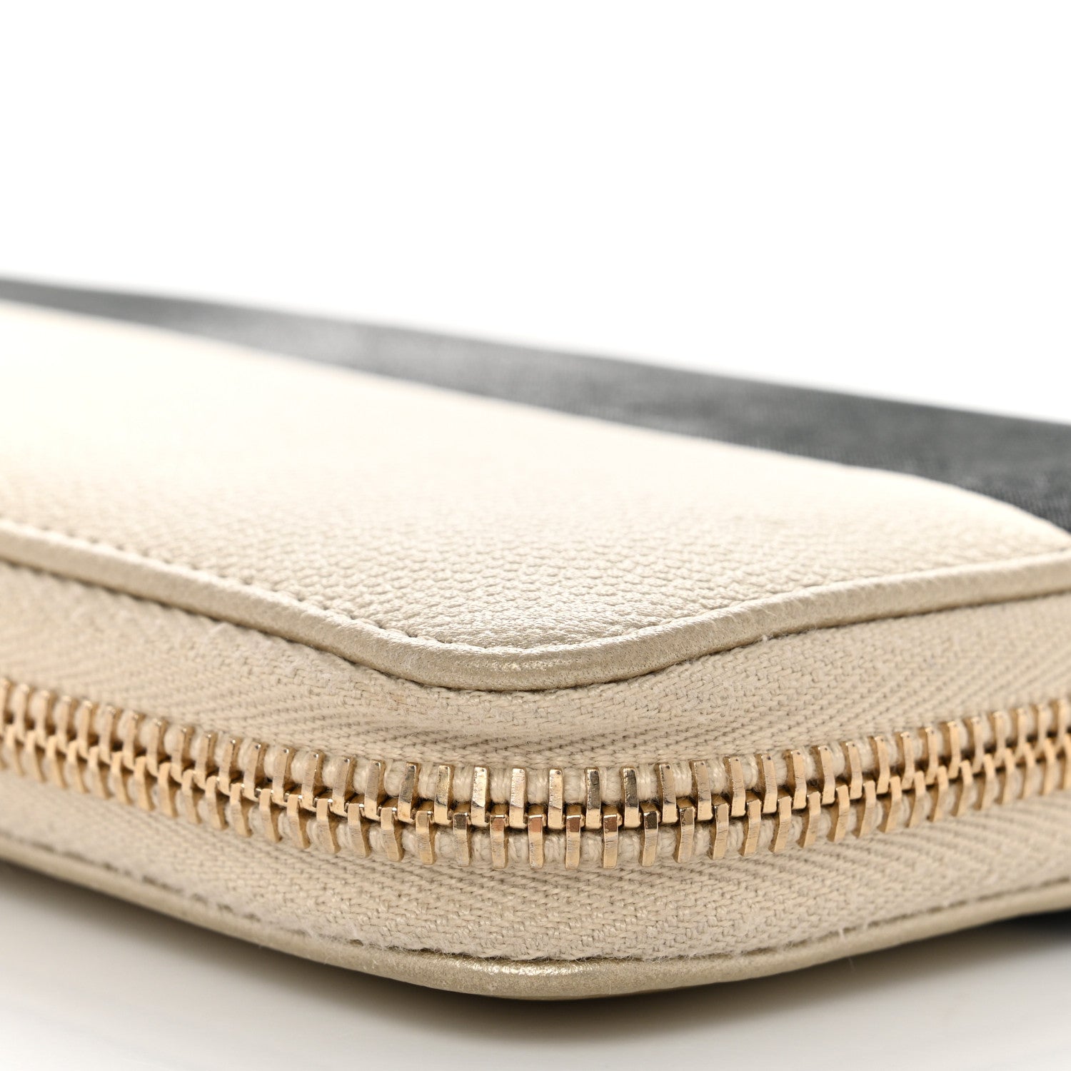 Chanel Caviar Iridescent Calfskin Long Duo Zip Around Wallet Light Gold Black 12 of 13