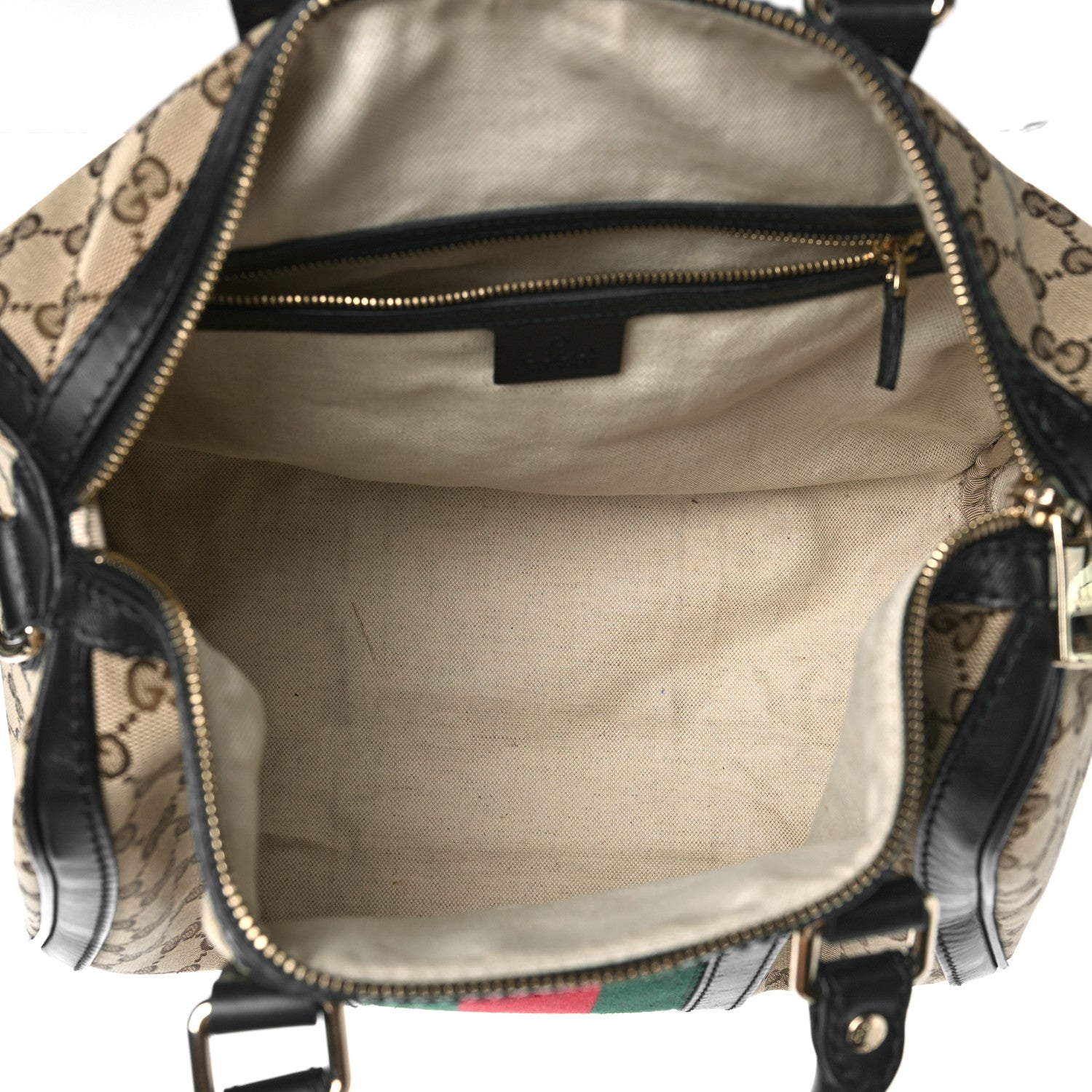 Gucci Monogram Vintage Web Medium Boston Dark Brown 10 of 10