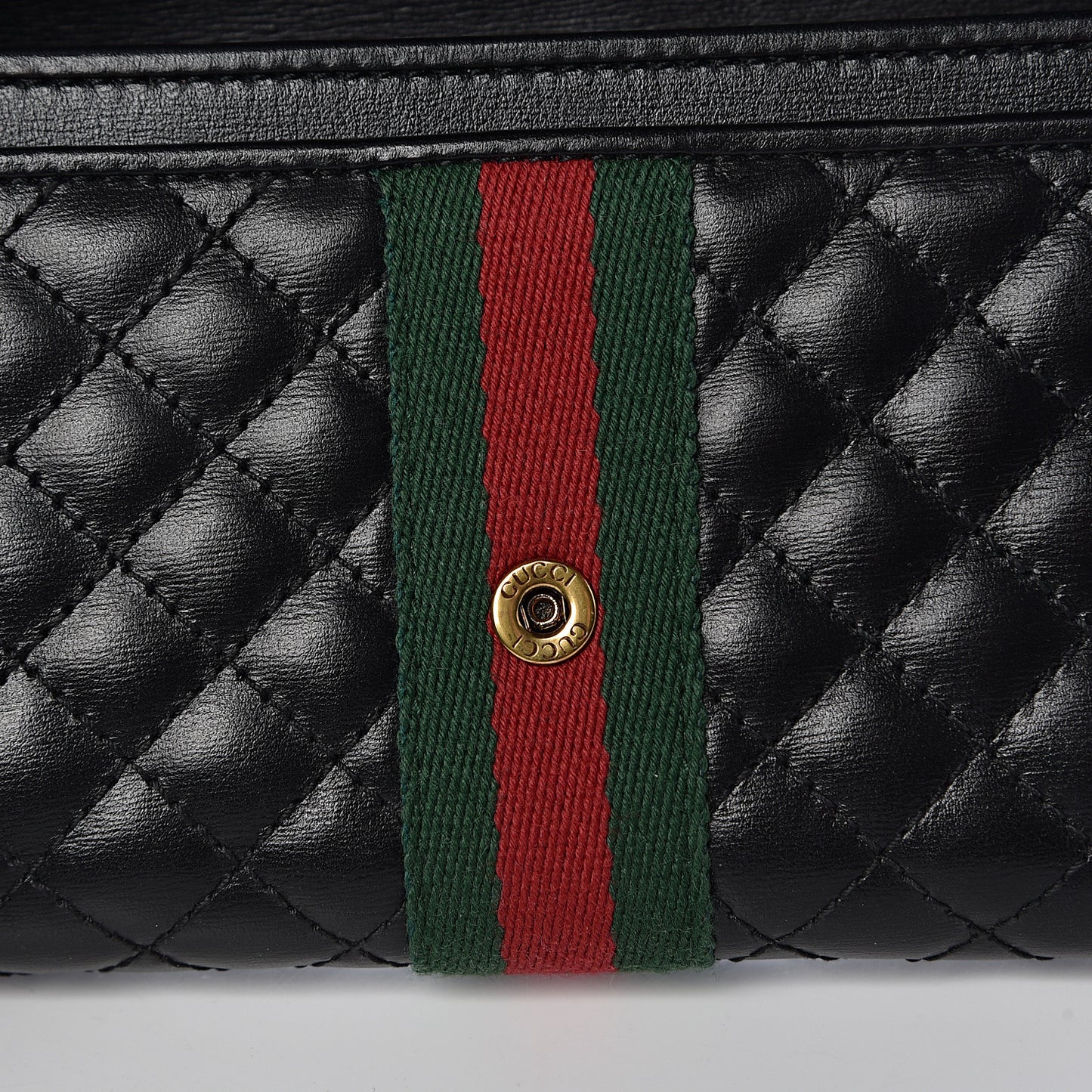 Calfskin Web Trapuntata GG Continental Wallet Black