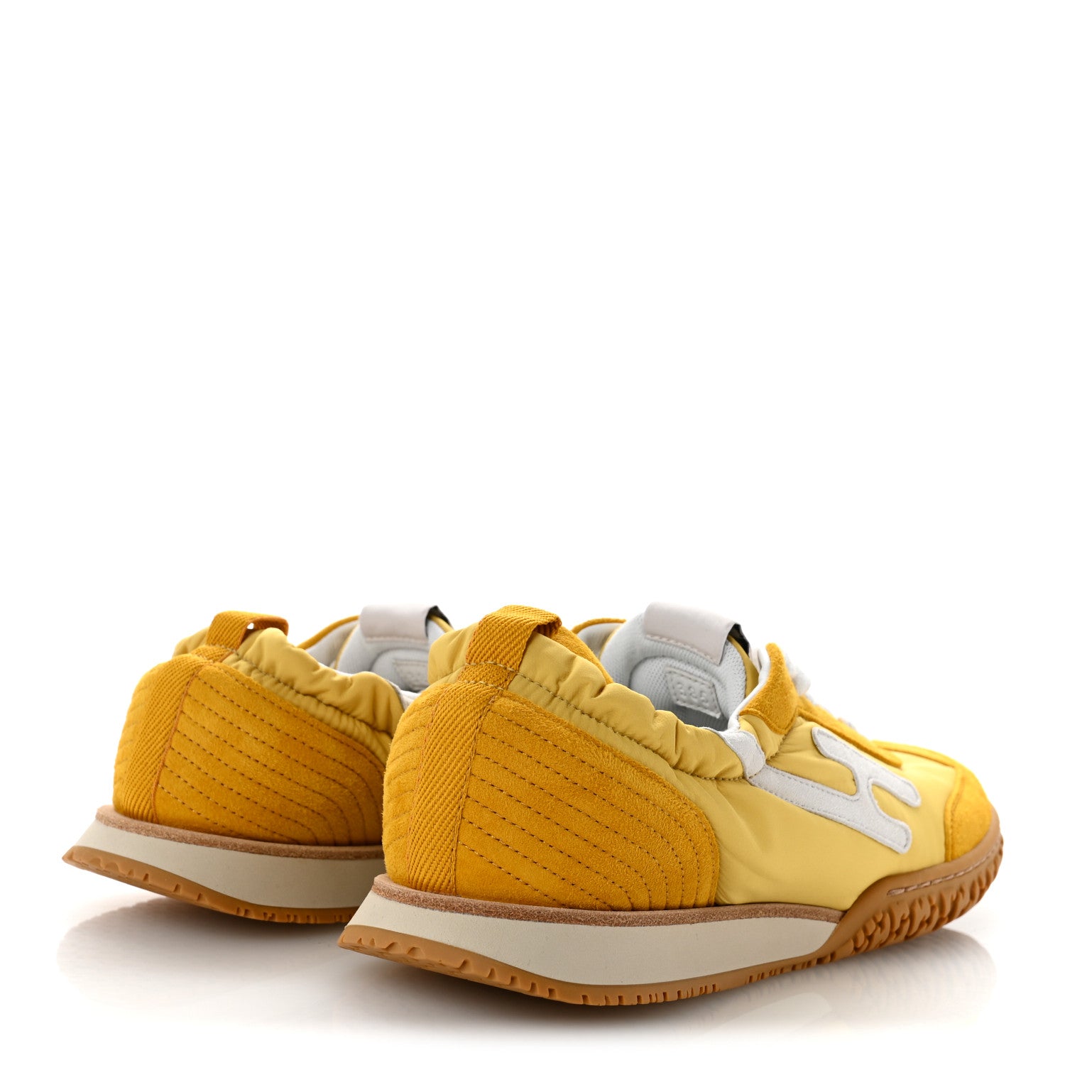 Hermes Suede Goatskin Jet Sneakers 38.5 Jaune Sesame White 5 of 9