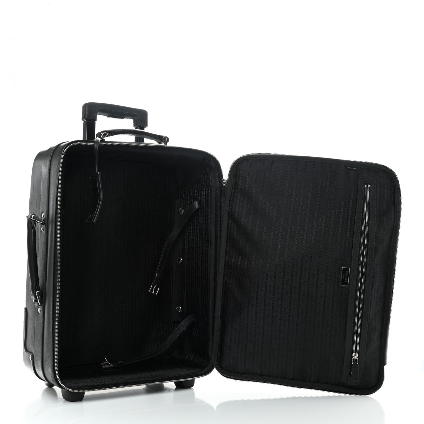 Saffiano Travel Trolley Luggage Black