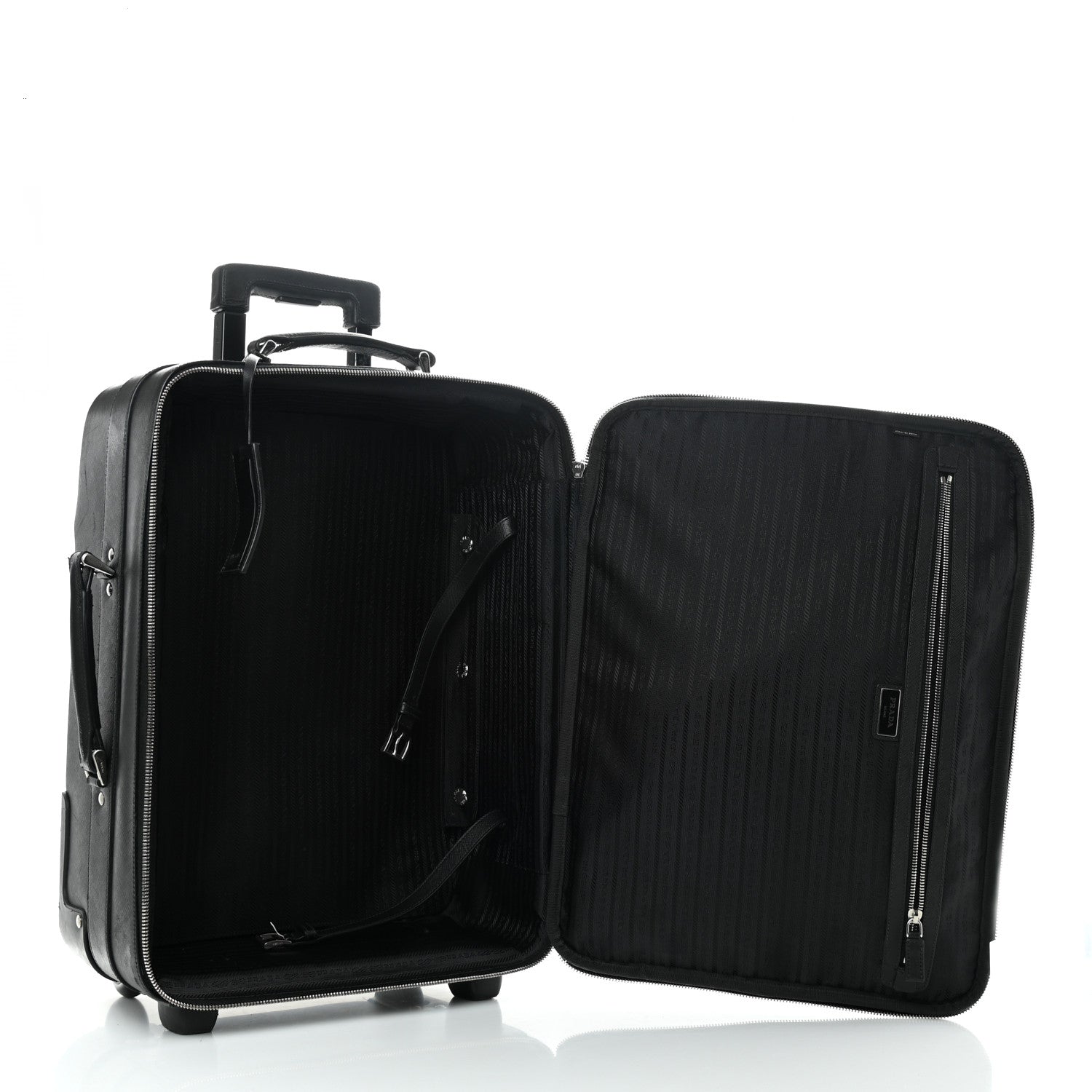Prada Saffiano Travel Trolley Luggage Black 4 of 16