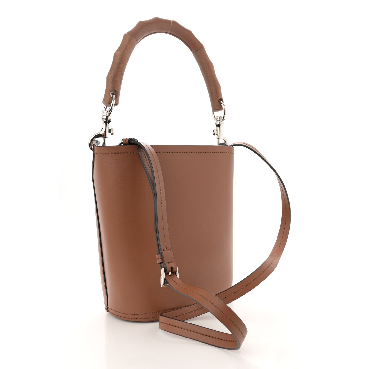 Prada City Calfskin Tambour Bucket Bag Cognac Black 3 of 11