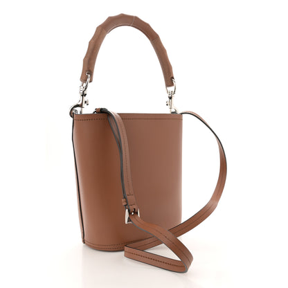 Prada City Calfskin Tambour Bucket Bag Cognac Black 3 of 11