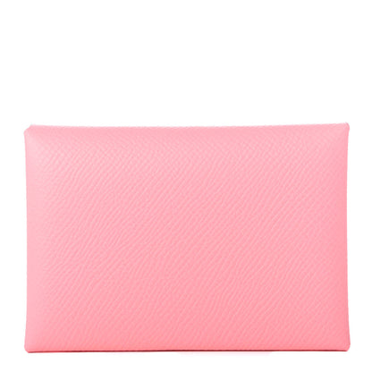 Hermes Epsom Calvi Duo Card Case Rose Confetti 1 of 8