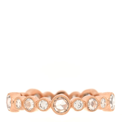 Tiffany 18K Rose Gold Diamond Narrow Cobblestone Band Ring 47 4 3 of 5
