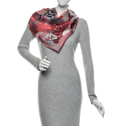 Hermes Silk Under The Waves Scarf 90 Rose Rouge Violine 2 of 7