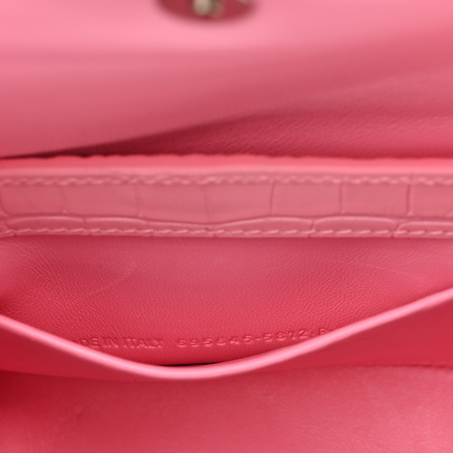 Shiny Super Supple Calfskin Crocodile Embossed Small XX Flap Stretch Bag Sweet Pink