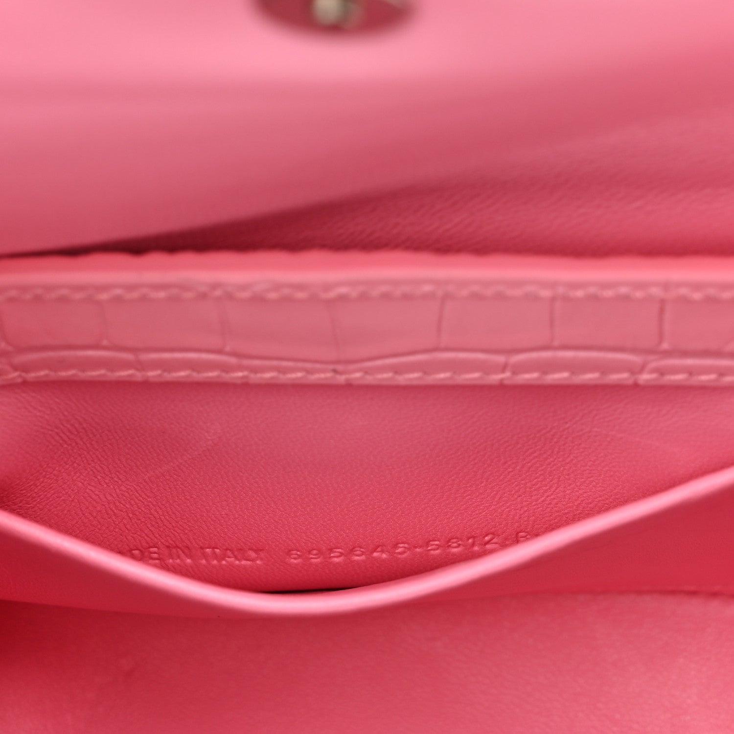 Balenciaga Shiny Super Supple Calfskin Crocodile Embossed Small XX Flap Stretch Bag Sweet Pink 8 of 13