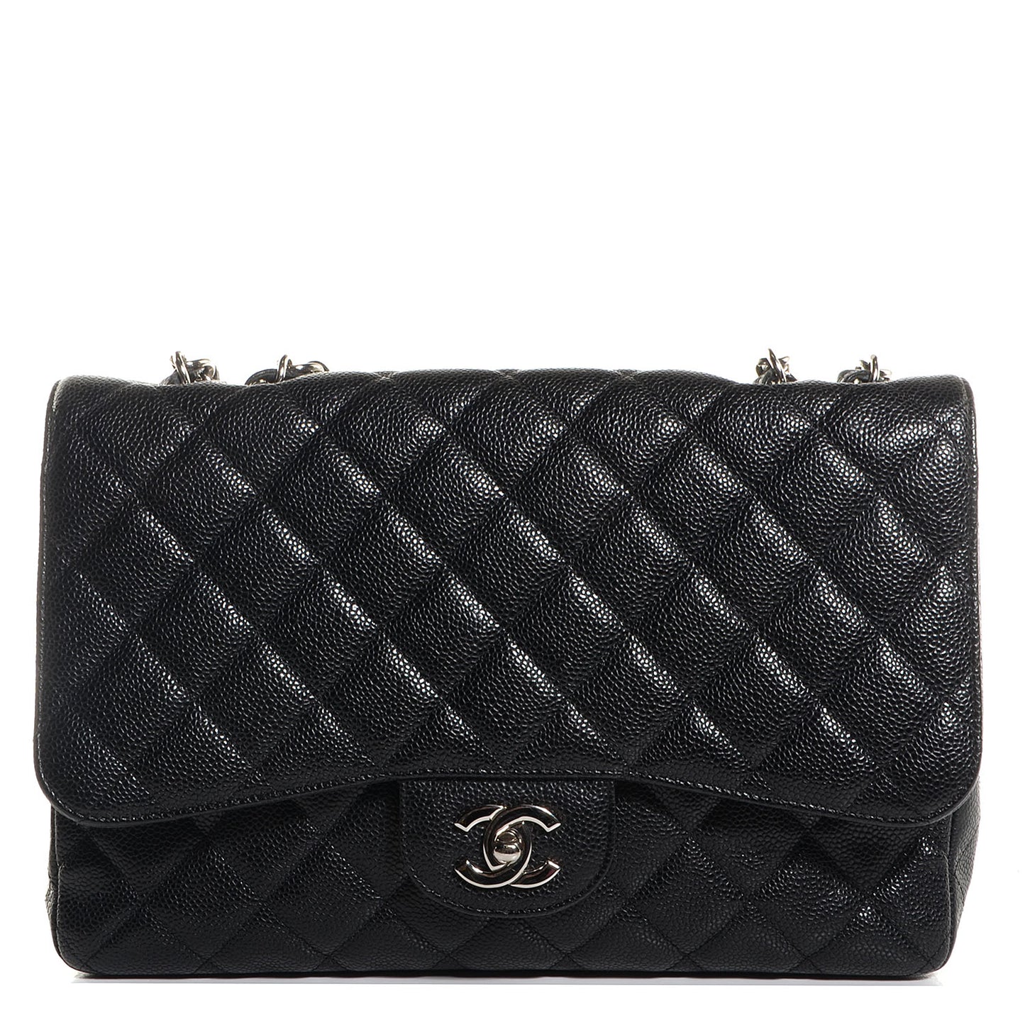 Caviar Jumbo Single Flap Black