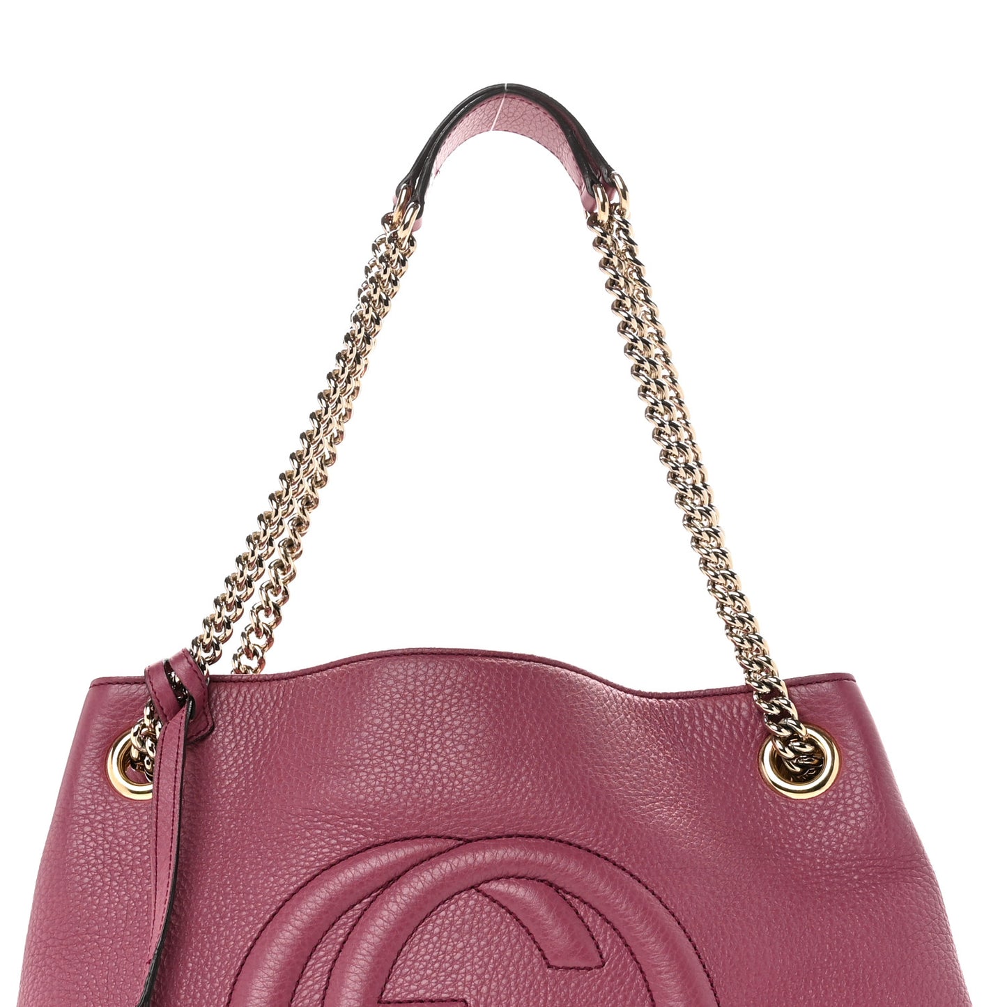 Pebbled Calfskin Medium Soho Chain Shoulder Bag Peonia Flower