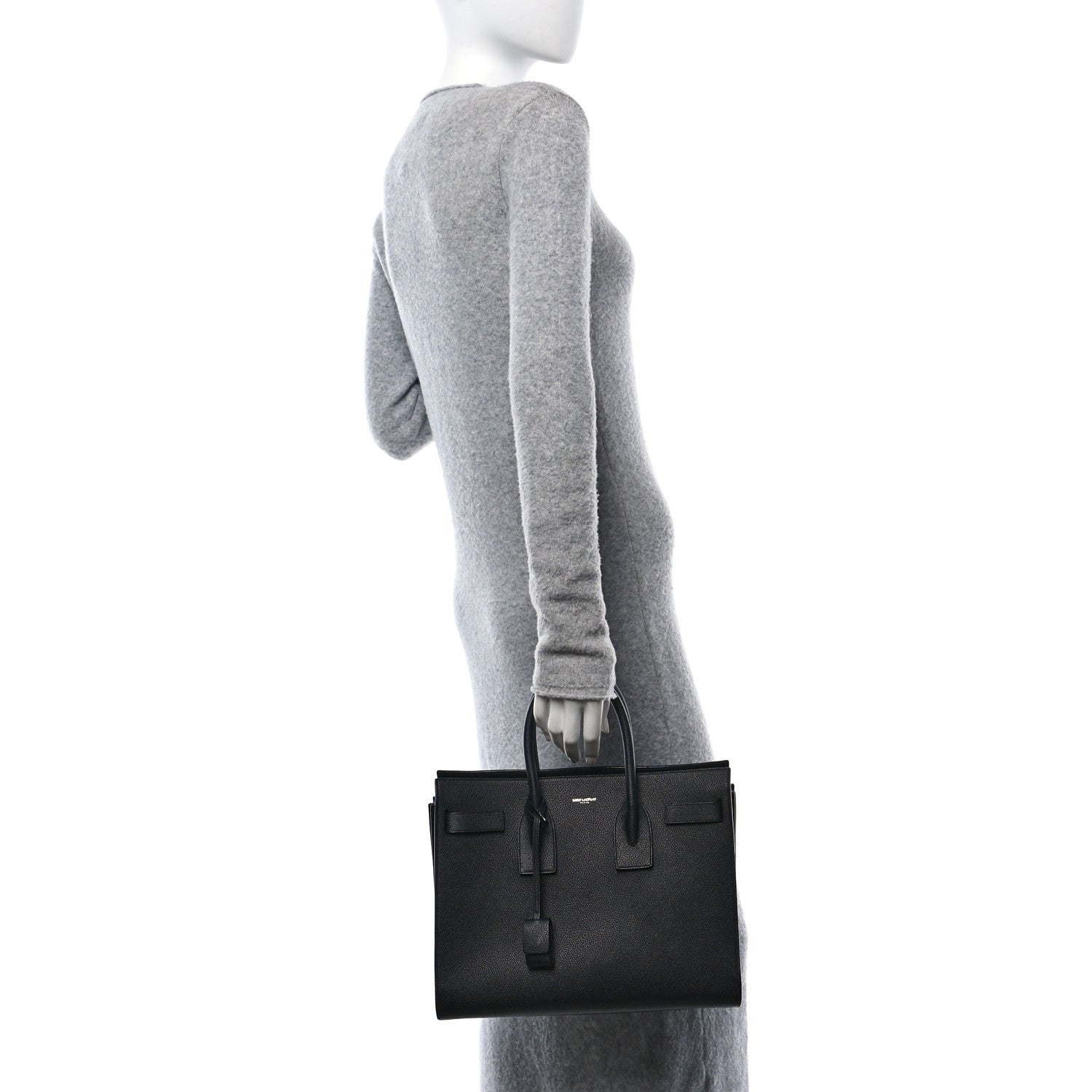 Saint Laurent Grained Calfskin Small Sac De Jour Black 3 of 10