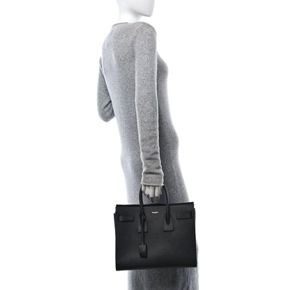 Saint Laurent Grained Calfskin Small Sac De Jour Black 3 of 10