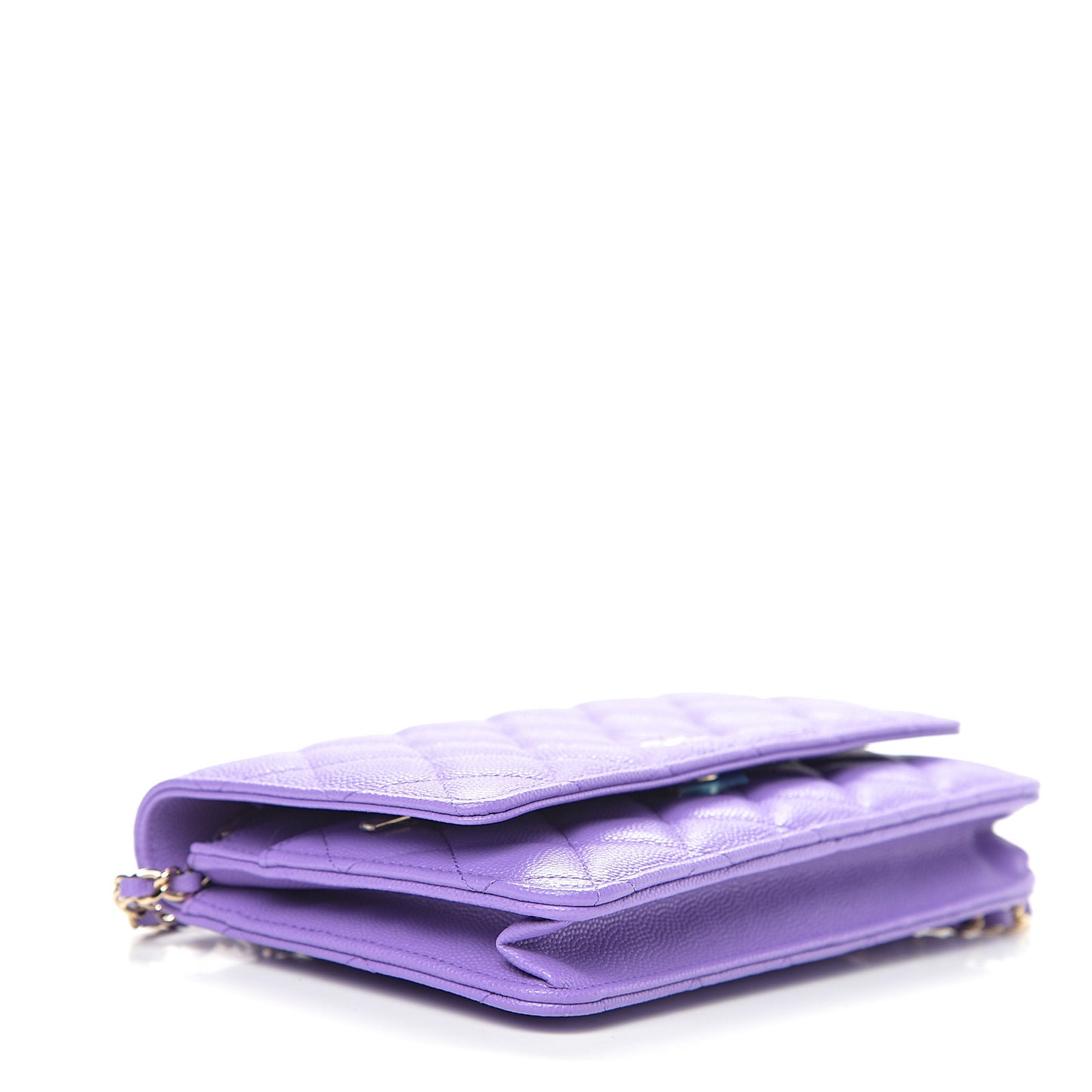 Caviar Quilted Wallet On Chain WOC Purple