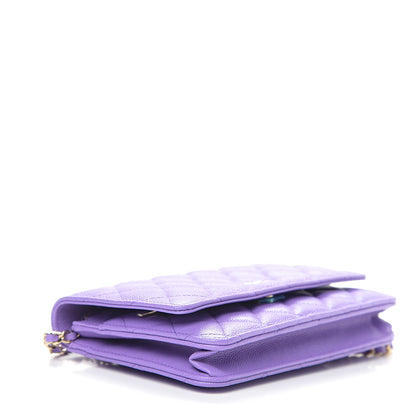 Chanel Caviar Quilted Wallet On Chain WOC Purple 3 of 10