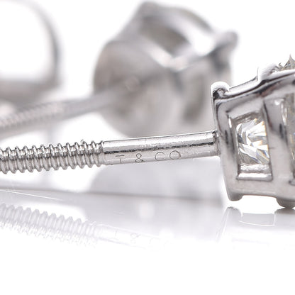 Tiffany Platinum Diamond 1ctw Round Solitaire Earrings 5 of 6