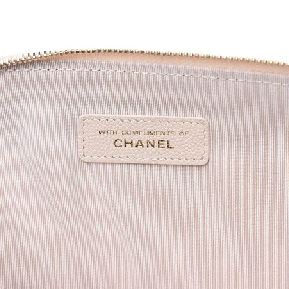 Chanel Caviar Chevron Quilted Large Cosmetic Case Light Pink 5 of 10