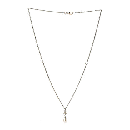Chanel Pearl CC Drop Necklace Light Gold 3 of 4