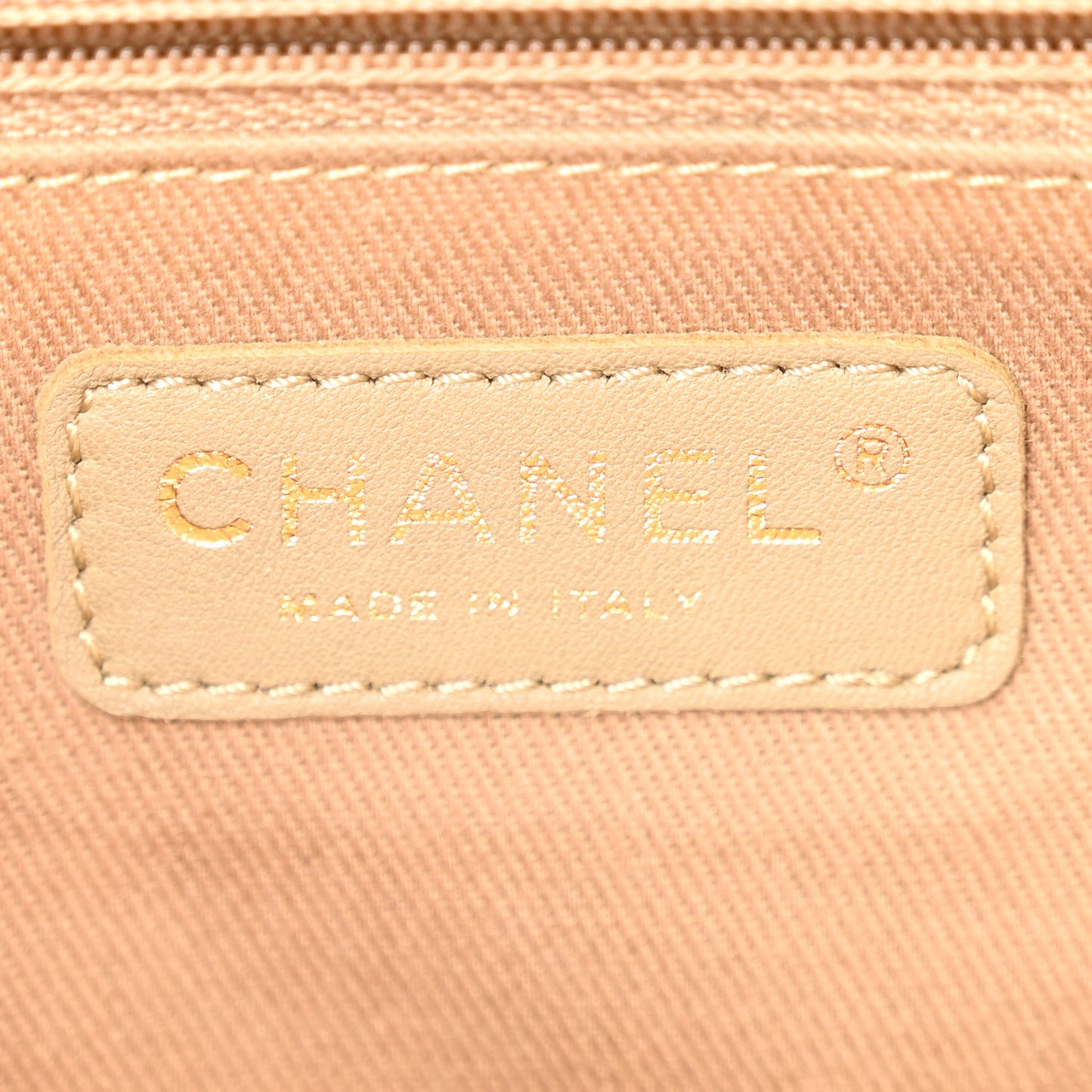 Caviar Quilted Medium Mademoiselle Flap Beige