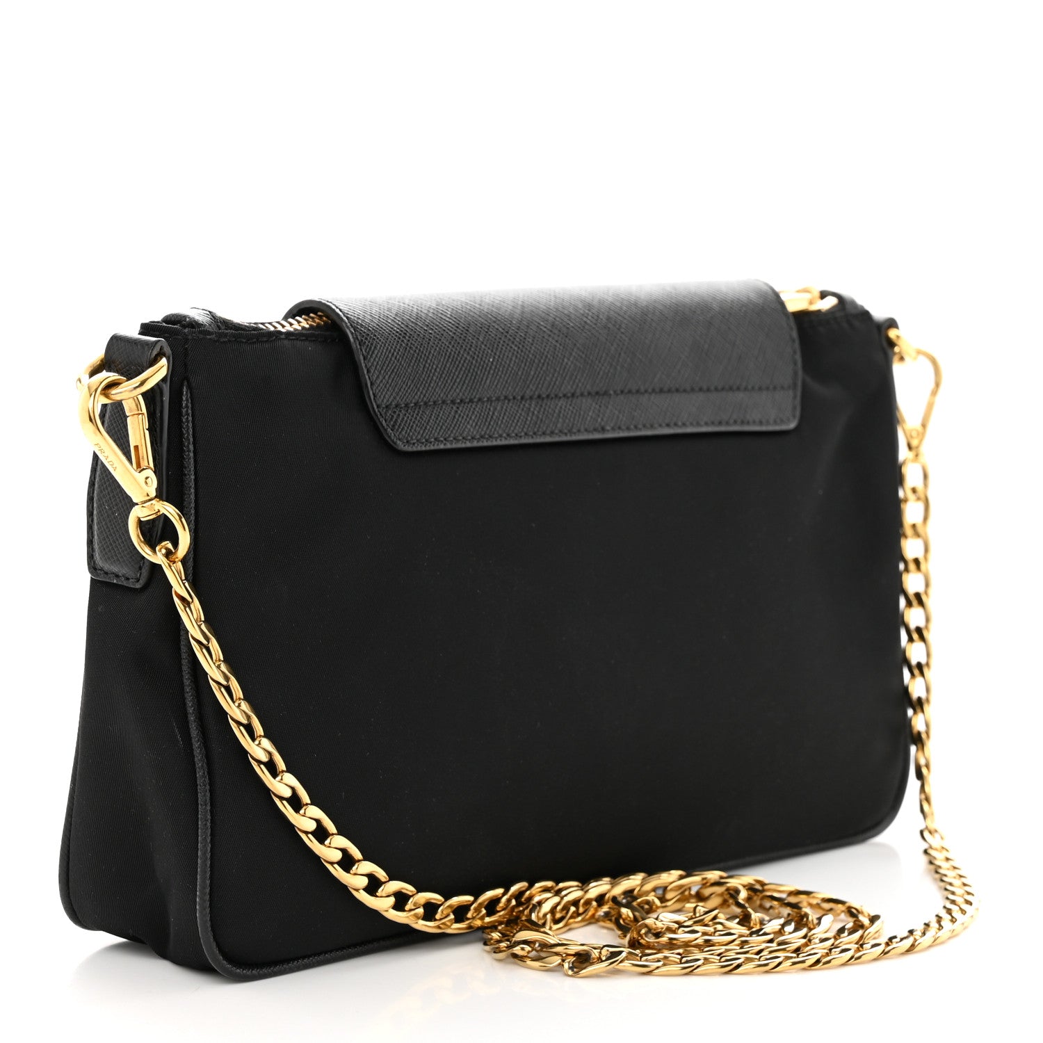 Prada Tessuto Nylon Saffiano Crossbody Bag Black 3 of 10