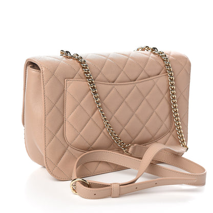Chanel Caviar Quilted Large Studded Flap Beige 3 of 11