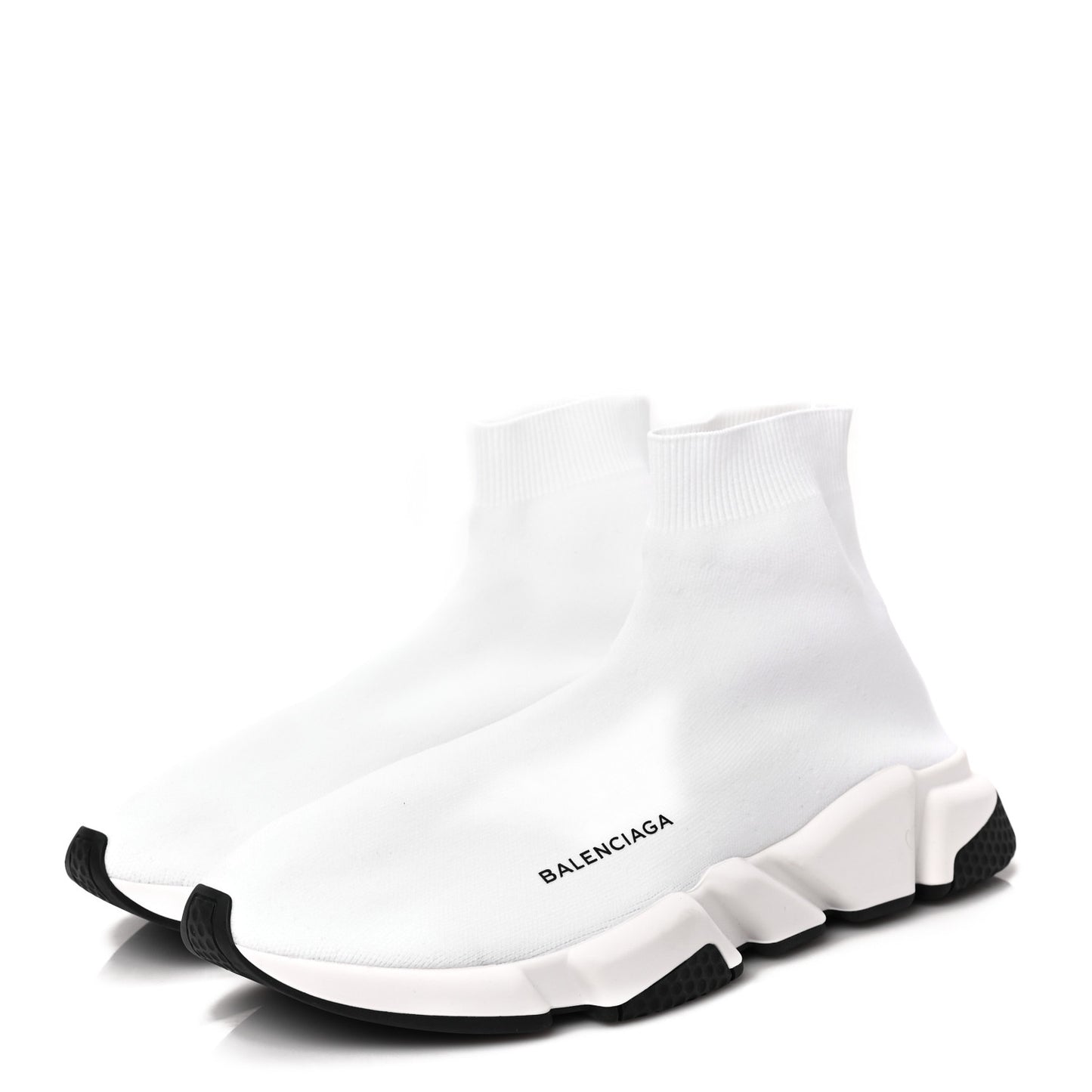 Knit Bi-Color Sole Mens Speed 2.0 Sneakers 45 White