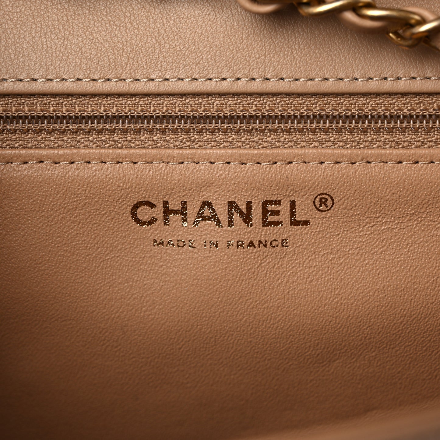 Calfskin Quilted Chevron In The City Bag Beige