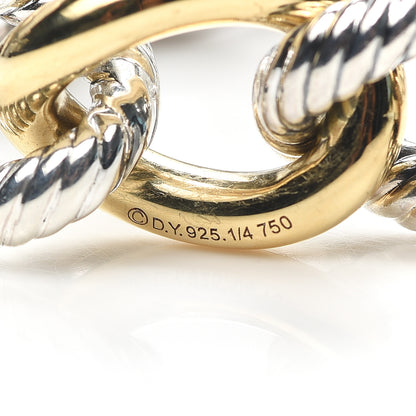 David Yurman Sterling Silver 18K Yellow Gold 17mm Extra Large Oval Link Bracelet 5 of 5